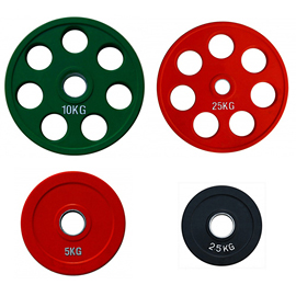 Олимпийские обрезиненные диски цветные